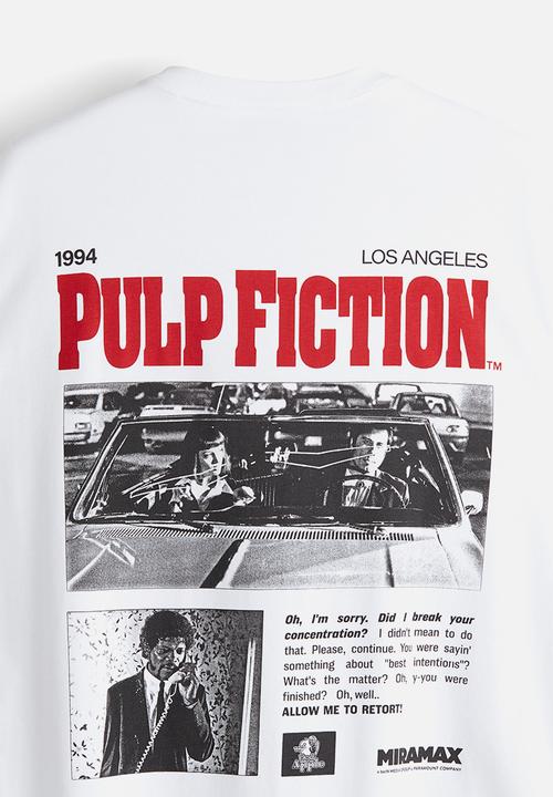H&M - Loose fit t-shirt - white & pulp fiction