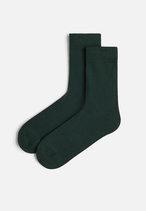 H&M - 5-pack socks - dark green/brown/white