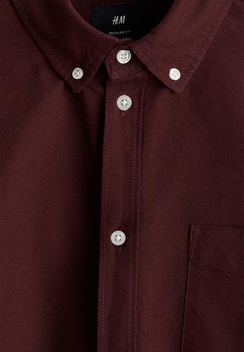 H&M - Regular fit oxford shirt - burgundy