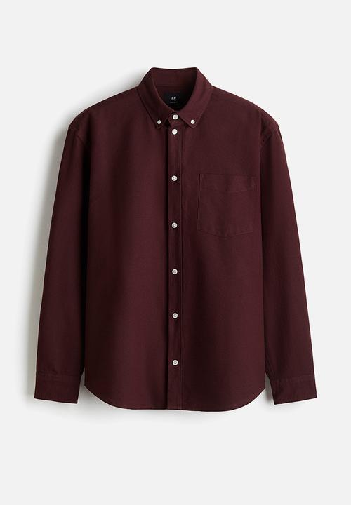 H&M - Regular fit oxford shirt - burgundy