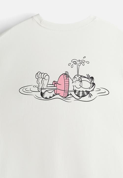 H&M - Loose fit printed t-shirt - white/garfield
