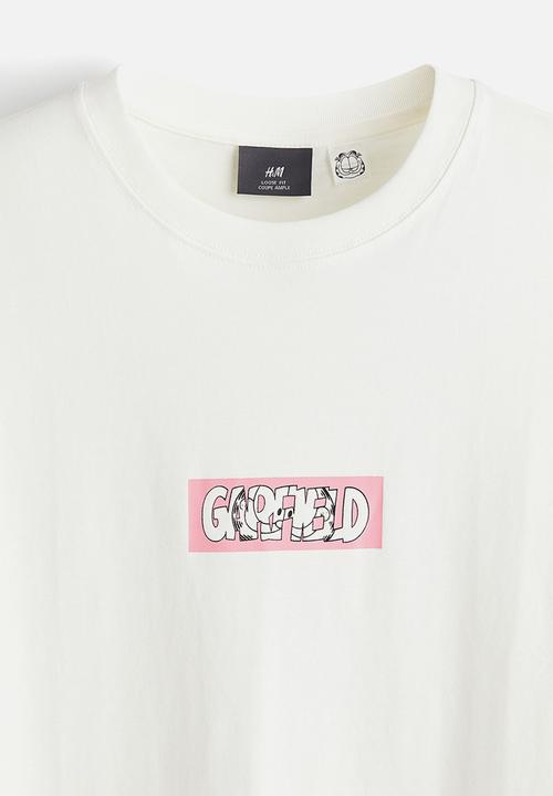 H&M - Loose fit printed t-shirt - white/garfield