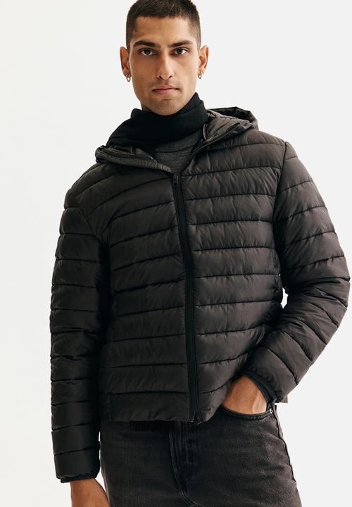 H&M - Slim fit lightweight puffer jacket - black