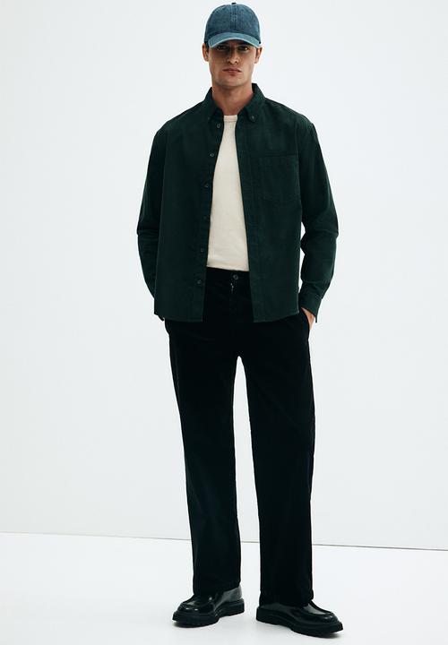 H&M - Relaxed fit corduroy trousers - black