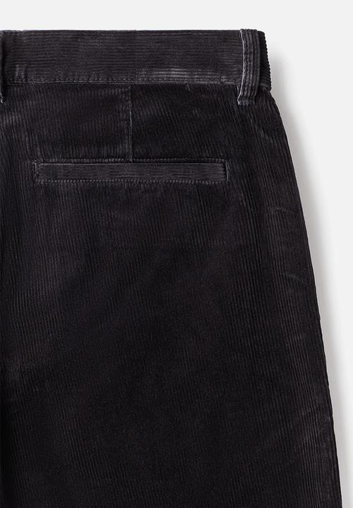 H&M - Relaxed fit corduroy trousers - black