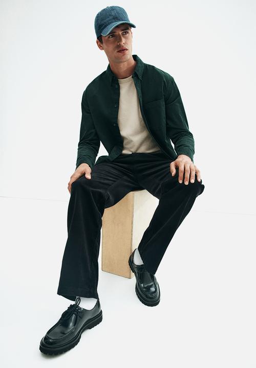 H&M - Relaxed fit corduroy trousers - black