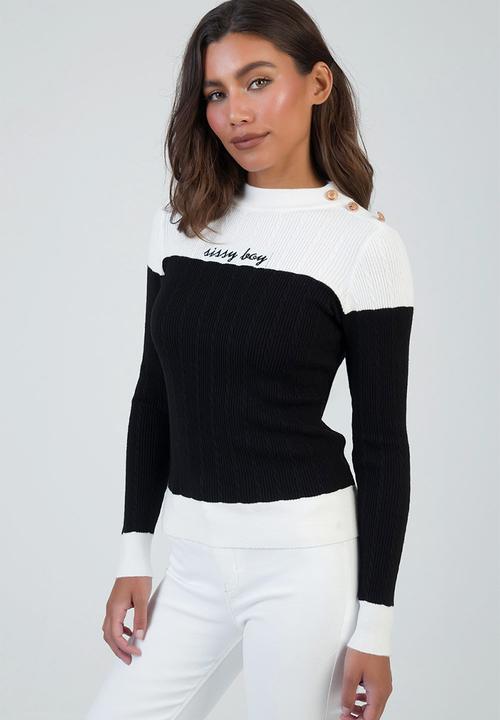 SISSY BOY - Sweet Talk Knit Top - Black & White