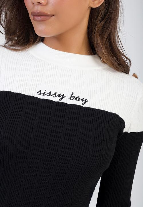 SISSY BOY - Sweet Talk Knit Top - Black & White
