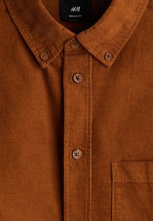 H&M - Regular fit corduroy shirt - brown