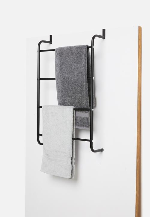 Bathroom Solutions - Over-the-door towel rack - black