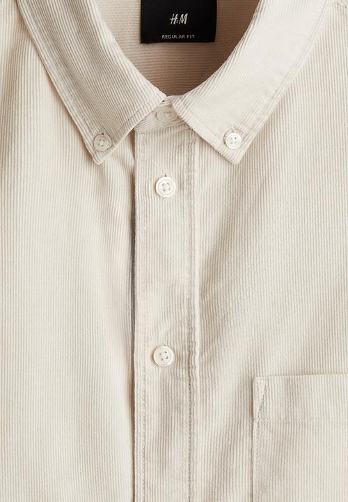 H&M - Regular fit corduroy shirt - beige