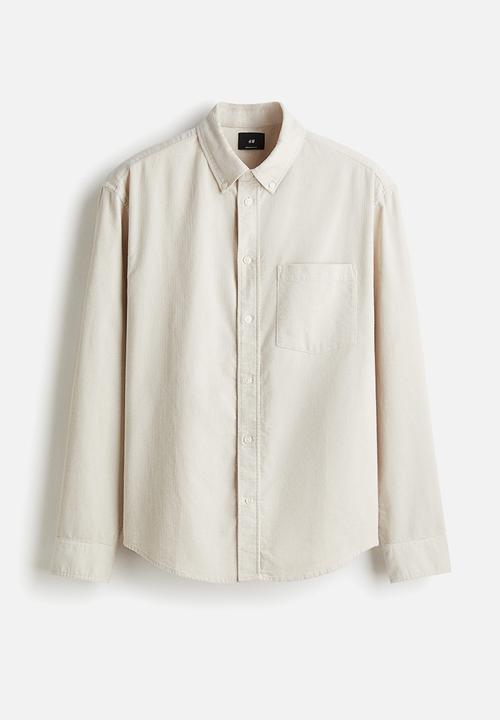 H&M - Regular fit corduroy shirt - beige