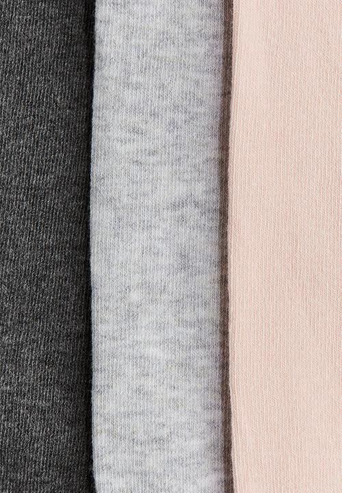 H&M - 3-Pack fine-knit tights - grey marl & pink