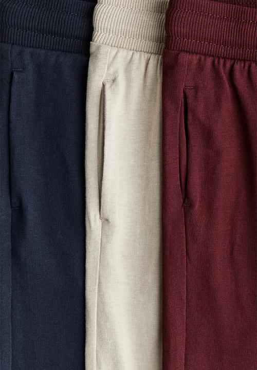 H&M - 3-Pack joggers - dark blue & dark red