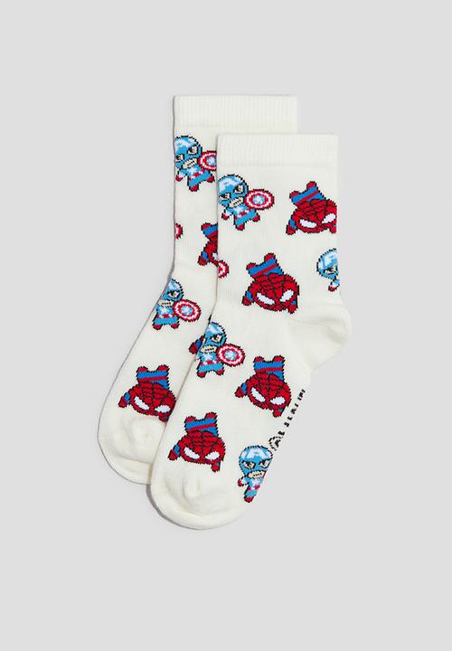 H&M - 5-Pack patterned socks - grey marvel comics