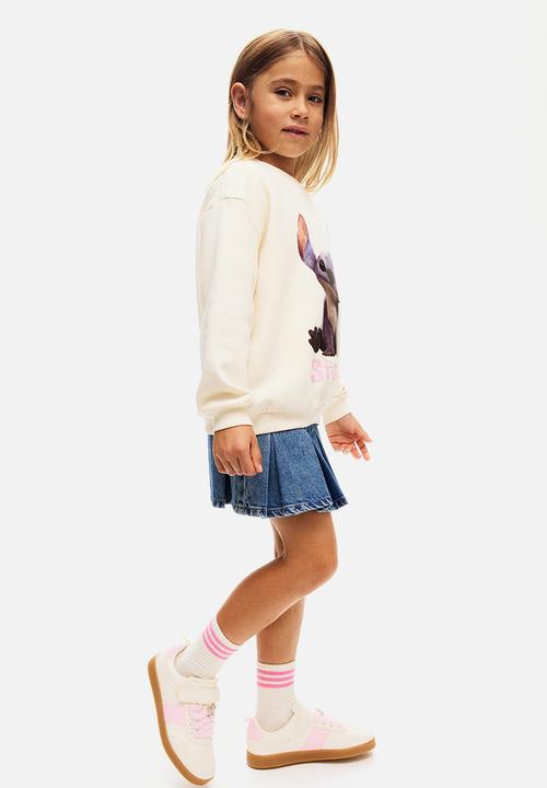 H&M - Printed sweatshirt - light beige/lilo & stitch 