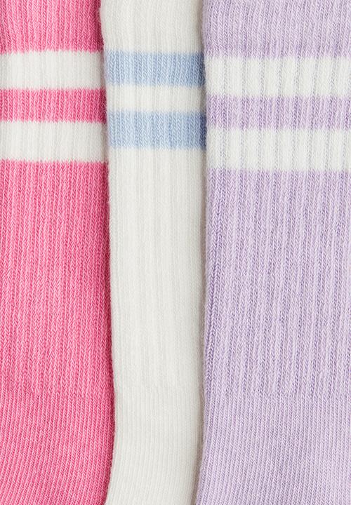 H&M - 5-pack socks - light purple/striped 