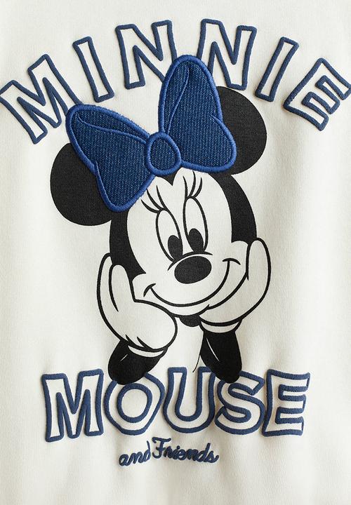 H&M - Motif-detail sweatshirt - white/minnie mous