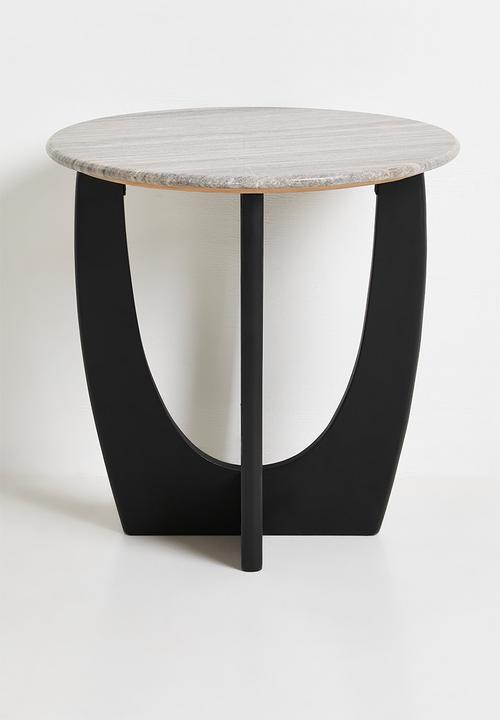 Sixth Floor - Ivory Side Table - Black & Marble
