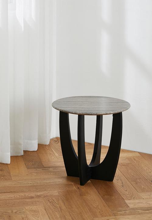 Sixth Floor - Ivory Side Table - Black & Marble