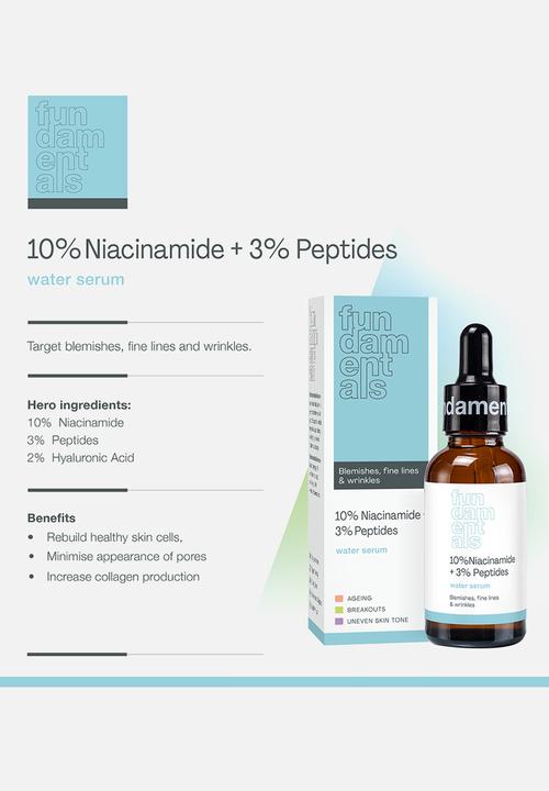 Fundamentals Skincare - 10% Niacinamide + 3% Peptides