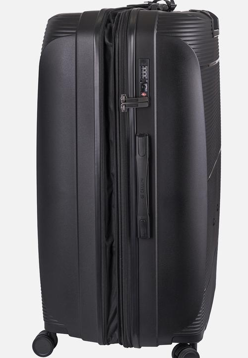 Cellini - QWEST LARGE 4 WHEEL TROLLEY CASE - BLACK