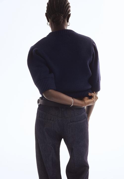 H&M - Rib-knit top - navy blue