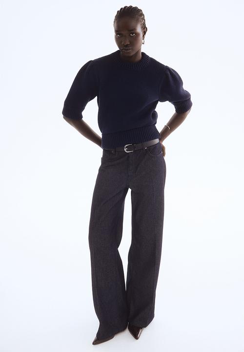H&M - Rib-knit top - navy blue