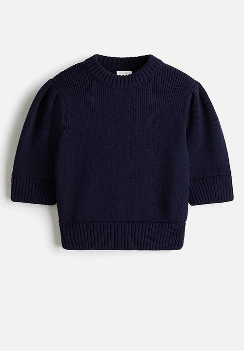 H&M - Rib-knit top - navy blue