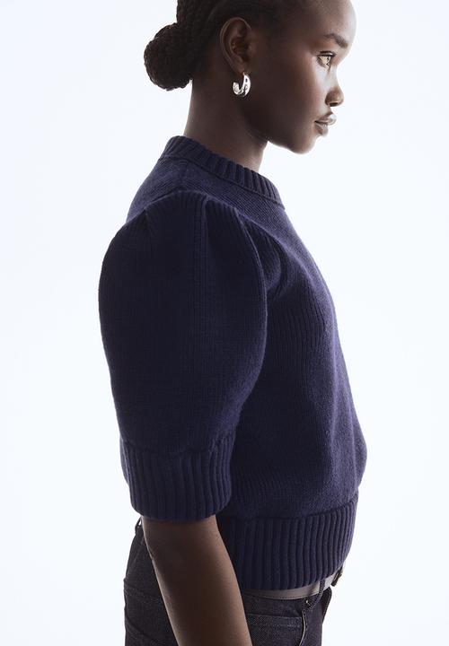 H&M - Rib-knit top - navy blue
