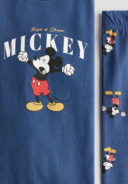 H&M - Printed cotton jersey pyjamas - blue mickey mouse
