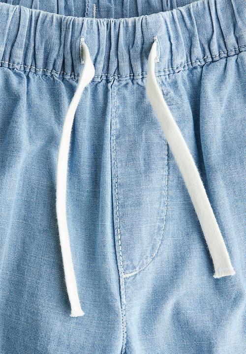 H&M - Cotton chambray pull-on trousers - blue
