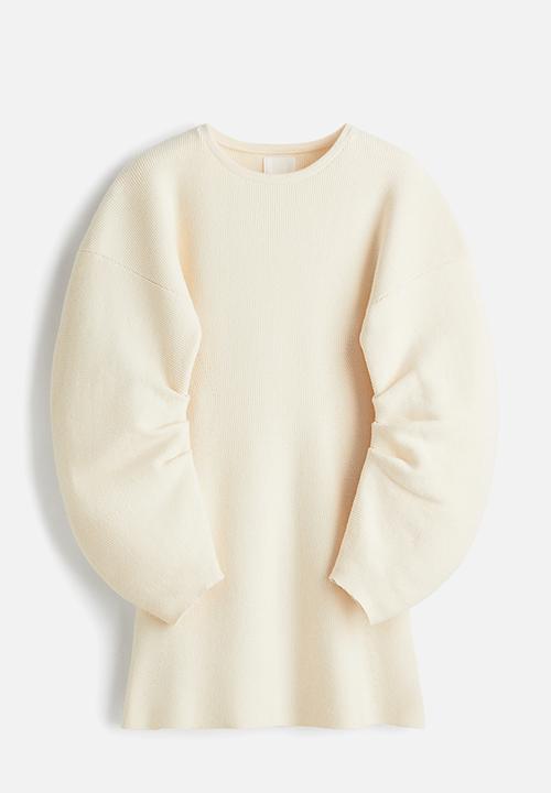 H&M - Viscose-blend rib-knit dress - cream