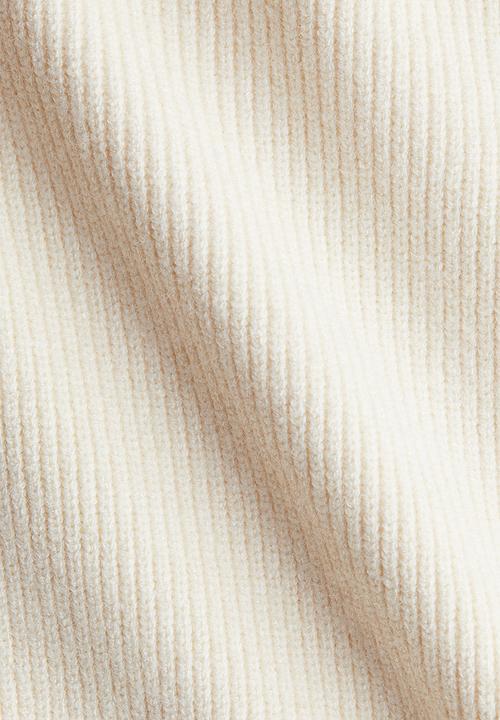 H&M - Viscose-blend rib-knit dress - cream