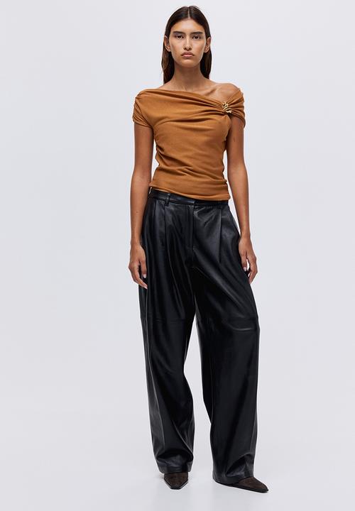 H&M - One-shoulder top - dark beige