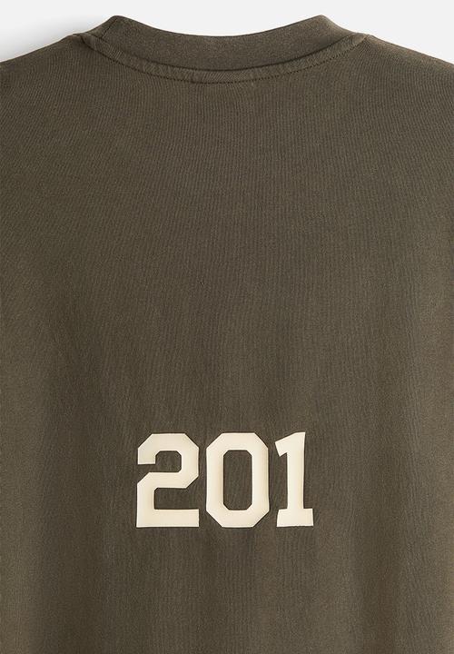 H&M - Boxy fit washed T-shirt - khaki