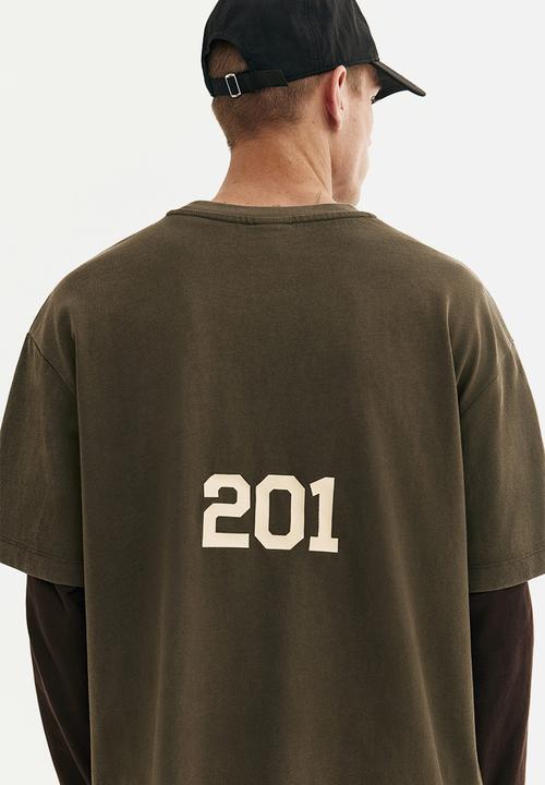 H&M - Boxy fit washed T-shirt - khaki