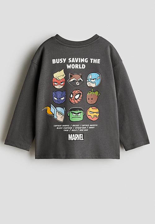 H&M - Long-sleeved T-shirt - dark grey the avengers