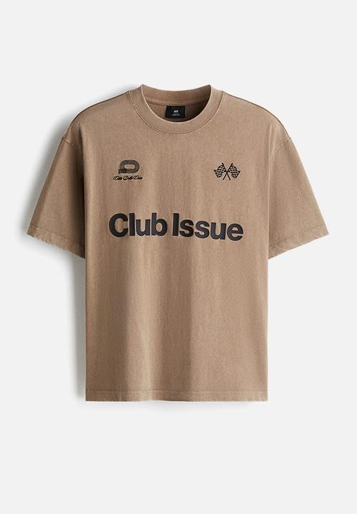 H&M - Boxy fit washed T-shirt - beige/club issue