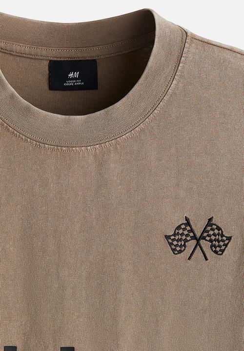 H&M - Boxy fit washed T-shirt - beige/club issue