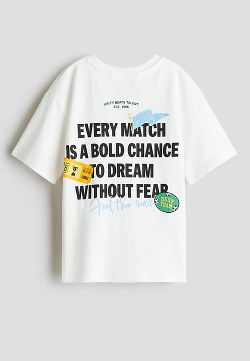 H&M - Printed cotton T-shirt - white/football