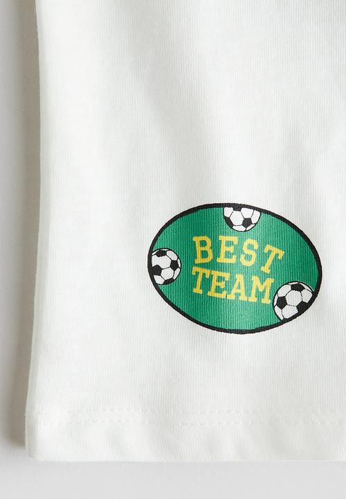 H&M - Printed cotton T-shirt - white/football