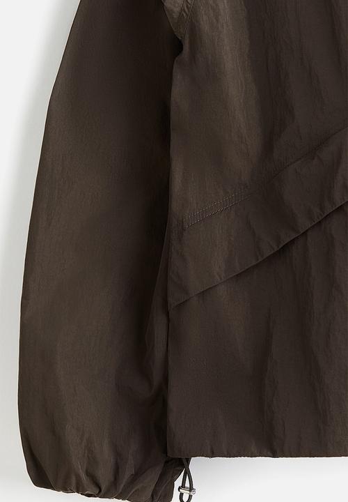H&M - Loose fit nylon windbreaker - dark khaki green 