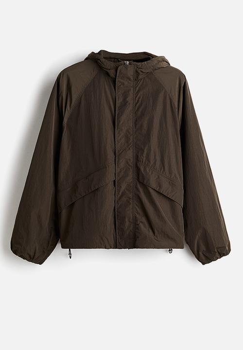 H&M - Loose fit nylon windbreaker - dark khaki green 
