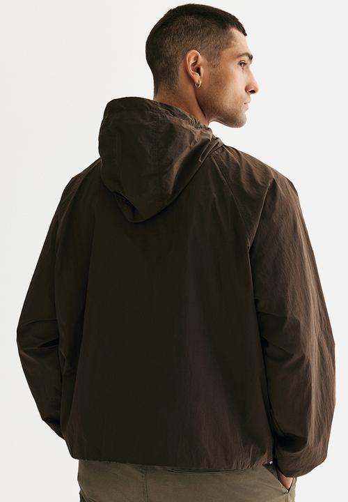 H&M - Loose fit nylon windbreaker - dark khaki green 