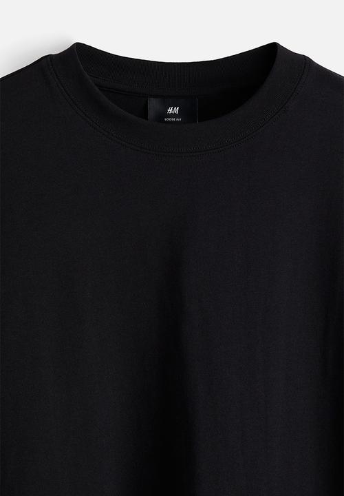 H&M - Loose fit long-sleeved jersey top - black
