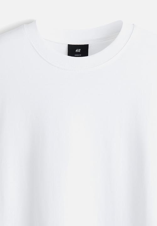 H&M - Loose fit long-sleeved jersey top - white