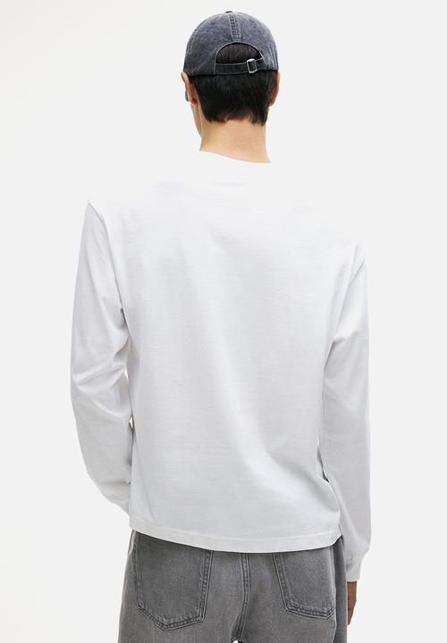 H&M - Loose fit long-sleeved jersey top - white