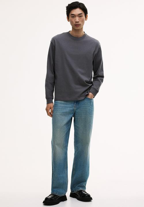 H&M - Loose fit long-sleeved jersey top - grey