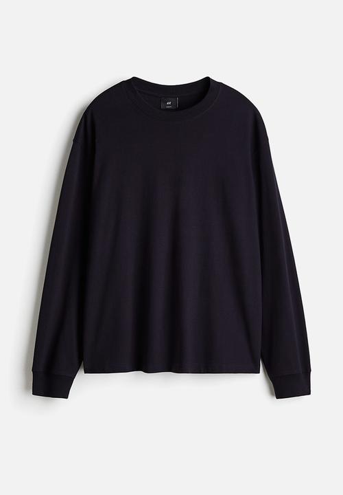 H&M - Loose fit long-sleeved jersey top - navy blue